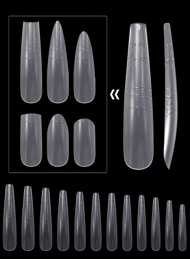 KADS 240Pcs Matte Full Cover Fake Nail Tips - 12 Sizes, Medium Long Trimmable False Nails Square Round Almond Coffin Shape, DIY Press on Nails for Manicure & Nail Art - Image 2